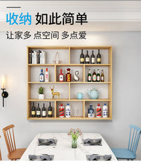 墙上书架置物架壁挂墙储物柜卧室墙面创意格子客厅极简酒架墙壁柜 100长*100高*15深白色【三层】
