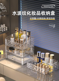 化妆品收纳盒桌面透明防尘梳妆台护肤口红化妆刷亚克力抽屉置物架