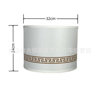 跨境现货DIY铁扣米白十字亚麻KD灯罩美式小圆铁灯罩可拆牛角架