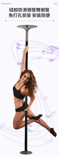 Pole Dancing Pole Black Silicone Non-Slip Rotating Dance Pole for Home and Studio Use