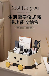 Desktop Storage Organizer Box with Compartments for Remote Controls and Sundries
