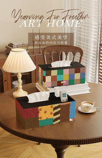 American Dopamine Tissue Box and Remote Control Storage Box, High-end Drawer Tissue Box for Living Room, Luxury Light Luxury Paper Box
