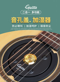 Guitto Guitar Humidifier Soundhole Cover with Hygrometer for Acoustic Guitars