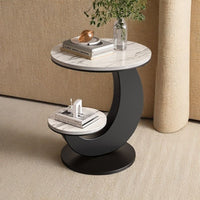 Modern Italian Style Round Coffee Table with Marble Top