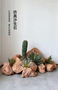 PU Simulated Yellow Fake Rock for Photography and Wedding Stage