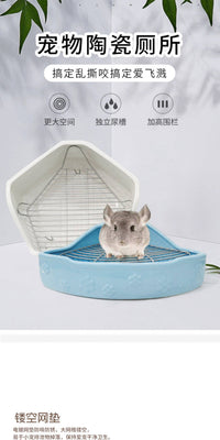 Heavy-Duty Anti-Tip Ceramic Pentagon Rabbit Toilet for Chinchillas and Squirrels, Large