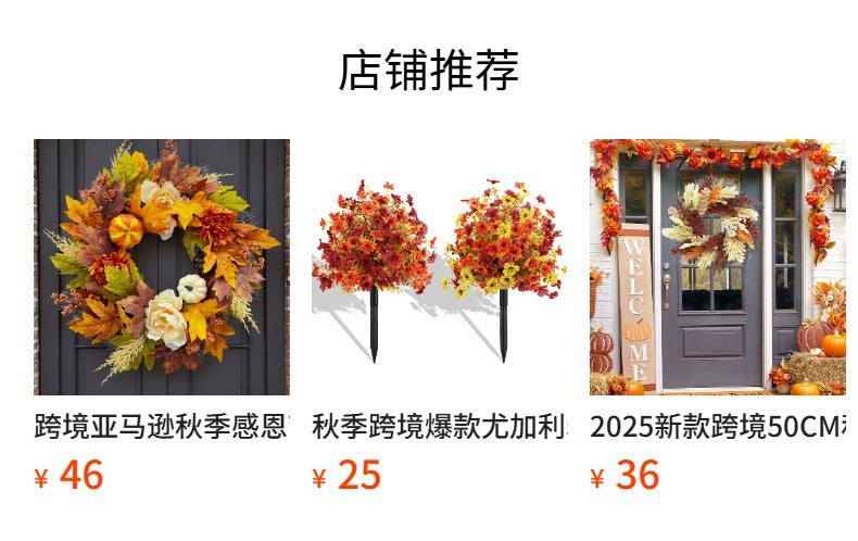 Autumn Pumpkin Berry Wreath for Door or Yard