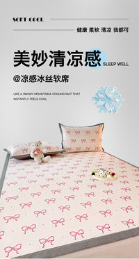 Cooling Ice Silk Bed Mat Set, Fitted Sheet, Machine Washable, 2026 Spring