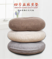 Linen Floor Cushion with Backrest for Balcony