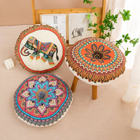 Round Plush Floor Cushion with Plant Floral Pattern, EPE Fill, Modern Style