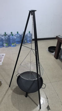 Portable Outdoor Tripod Grill, Fire Pit, Camping BBQ Tripod Hanging Stove