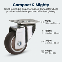 Swivel Castor Wheels Trolley for Furniture, Heavy Duty Castor Wheels, Silent Rolling Replacement Casters, DIY Furniture Swivel Wheels