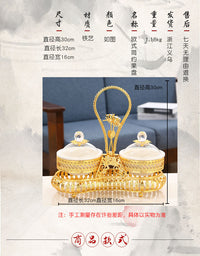 厂家直销铁艺亚克力果盘创意现代客厅零食盘水果盘带盖子干果拼盘