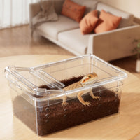 Reptile Enclosure with Ventilated Lid Easy to Clean Reptile Breeding Box Small