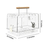 Portable Bird Carrier Backpack with Acrylic Bird Cage Design, Transparent Breathable Travel Cage for Medium Size Parrot Parakeet and Cockatiel