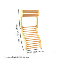 S-Shaped Sauna Backrest Natural Wood Wave Wooden Backrest Lightweight