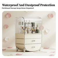 Multi-Compartment Desktop Makeup Organizer Large Capacity Makeup Organizer Box Ideal Gift Dustproof Cosmetic Display Case Sturdy for Women, Beauty Lovers, Teens, Dressing Table, Dresser Top, Bedroom, Bathroom Counter
