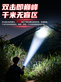 高端手电筒强光充电式超长续航大容量超亮户外远射手提探照灯巡逻