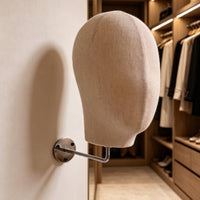 Wall-Mounted Mannequin Head Metal Arm Wall-Attached Mannequin Head Space Saving