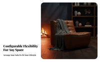Armless Tufted Block Chair Wabi-Sabi Design Adaptable Sofa Small Space Space-Efficient Minimalist Aesthetic for Homeowners