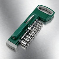 Easy Storage Socket Wrench Set with Case Organized Socket Wrench Kit Polished Tool Kit with Tool Box Case Heavy-Duty for Garage