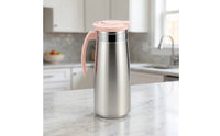 Brushed Metal Stainless Steel Water Pitcher Cold Stainless Steel Water Jug Modern Beverage Pitcher Elegant for Hosts, Servers, Kitchen