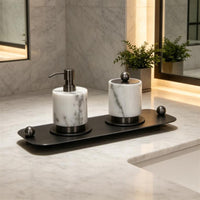 Marble Washroom Set Modern Washroom Tray Set Metallized