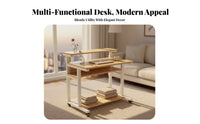 Space-Saving Mobile Computer Stand Minimalist design Rolling Laptop Cart space-efficient Design Portable Workstation Sturdy Frame for Small Apartment Dwellers, Remote Workers, Students, Bedroom, Home Office, Dorm Room