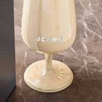Wine Glass Trash Can Large Capacity Compact Wastebasket Easy to Clean for Home