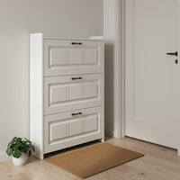 Tip-out Footwear Storage Unit Thin Design Shoe Storage Cabinet Space-Saving for Hallway, Small Areas