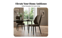 Faux Leather Side Chair Italian Design Upholstered Accent Chair Padding Ed Seat Ergonomic Backrest for Hotel, Kitchen