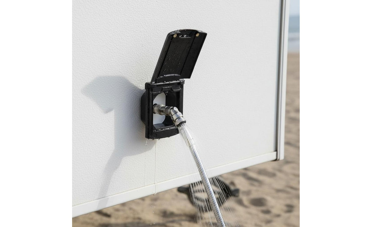 RV Fast Attach Water Inlet 180° Flip Cover RV Exterior Shower Box Travel Trailer Water Hookup Cover Easy Installation
