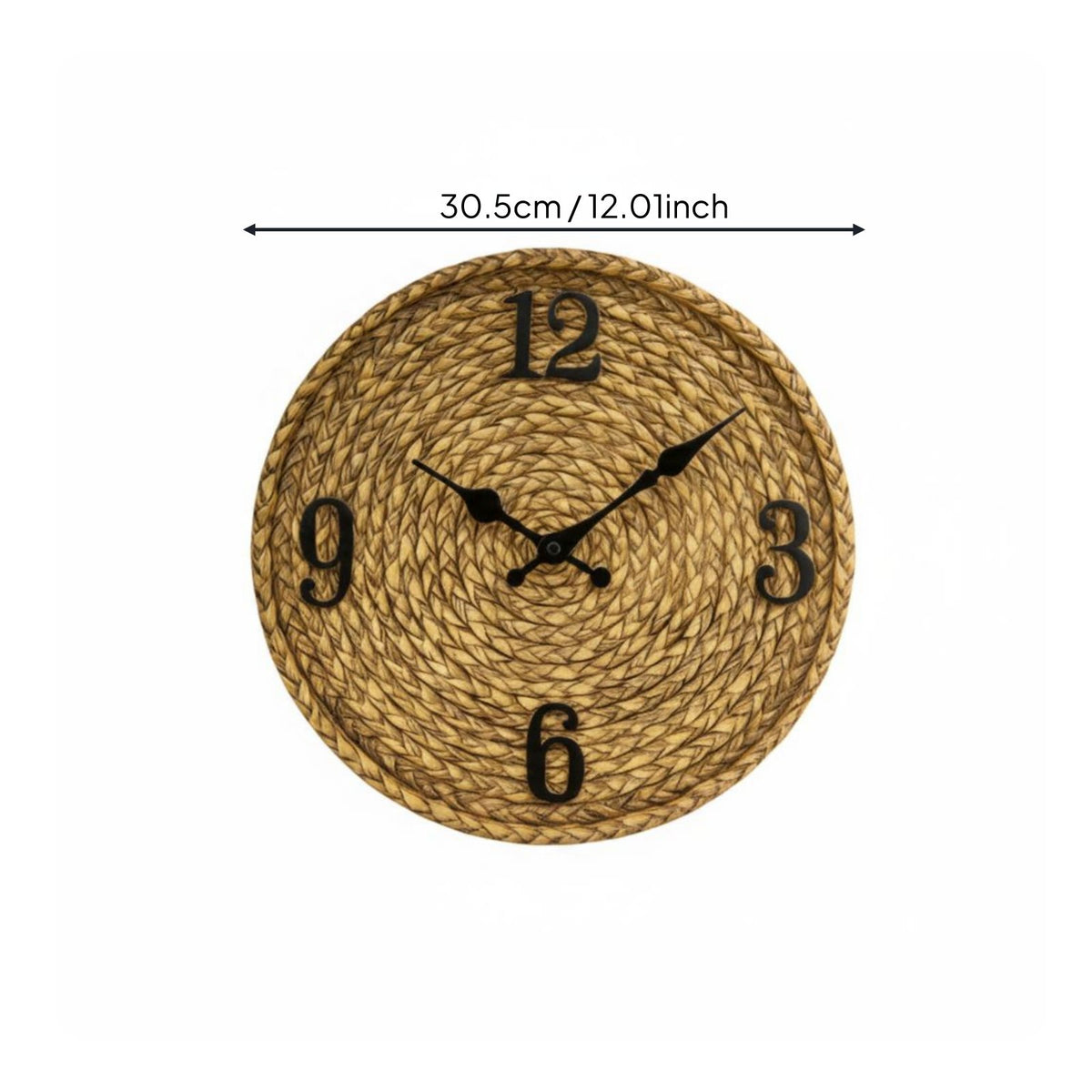 Garden Wall Clock IP44 Resin Wall Clock Natural Textured Design for Patio