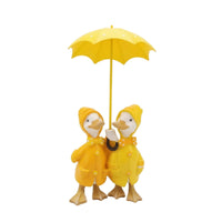 Duck Statue with Umbrella Cute Duck with Umbrella Statue Weatherproof for Patio