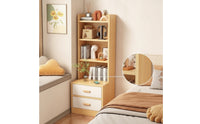Narrow Bookcase with Drawers Space-Saving Cabinet with Shelves and Drawers Bedside Cabinet with Shelves for Bedroom, Small Areas, Living Room