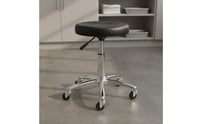 Chrome Base Round Adjustable Height Stool Swivel Bar Stool Drafting Chair for Kitchen, Workshop