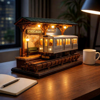 NYC Metro Model Light Unique Shape Metro Train Lamp Warm Radiance for Urban Fans