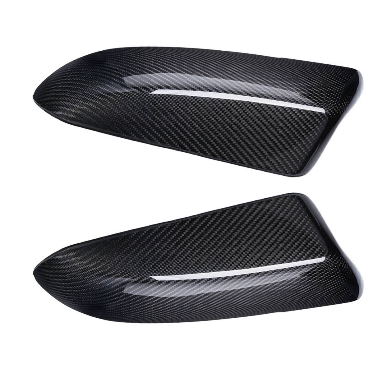 2 Pieces Carbon Fiber Mirror Cap Glossy Finish Carbon Mirror Side Mirrors Cover OEM Compatible Auto Accessory for Truck Drivers