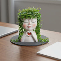 Cartoon Figure Planter Decorative Resin Flower Pot Easy to Maintain