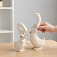 Wooden Duck Couple Handmade Wooden Duck Figurine Handcrafted for Decorators, Collectors, Tabletop, Mantel, Entryway