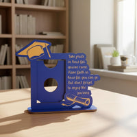 Graduation Photo Frame Freestanding Design Wooden Graduation Cap Frame