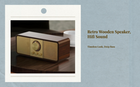 Retro Wooden Speaker, Vintage Radio, Stereo Bass, Home Audio