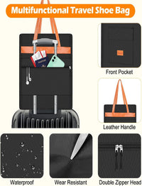 Travel Shoe Bag with Multiple Pockets 3-in-1 Hanging Luggage Organizer