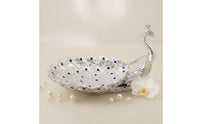 Peacock Fruit Bowl Modern Simple Table Centerpiece Feather Pattern Decorative Dish for Study
