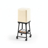 Square Kitchen Bin with Shelf Compact Elevated Trash Bin Multipurpose Wastebasket Enclosed for Apartment