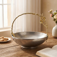 Fruit Bowl with Handle Versatile Tableware Elegant for Entryway, Home Decorators