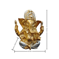 Resin Ganesha Sculpture Lotus Throne Ganesha Figure Figurine Wealth And
