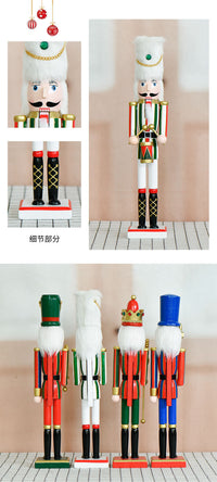 25cm Slim Circus Nutcracker Soldier Wooden Figurine Christmas Decoration