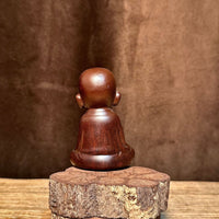 Meditating Monk Figurine Dark Brown Table Decoration Tabletop Size