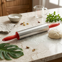 Stainless Steel Rolling Roller Long-Lasting Kitchen Tool Brushed Finish